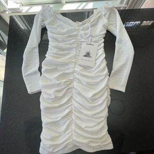 White Scrunched Dress